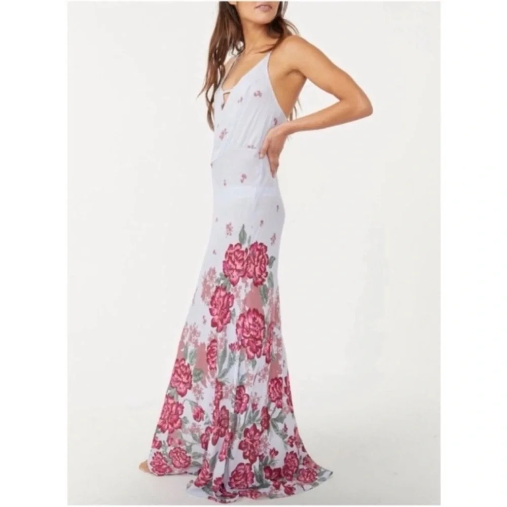 Free People Get to You Floral Maxi Sundress Size small NWT Hydrangea Combo